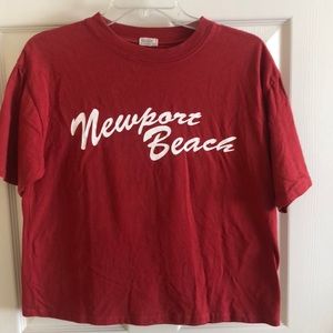 Brandy Melville John Galt Red Newport Beach shirt